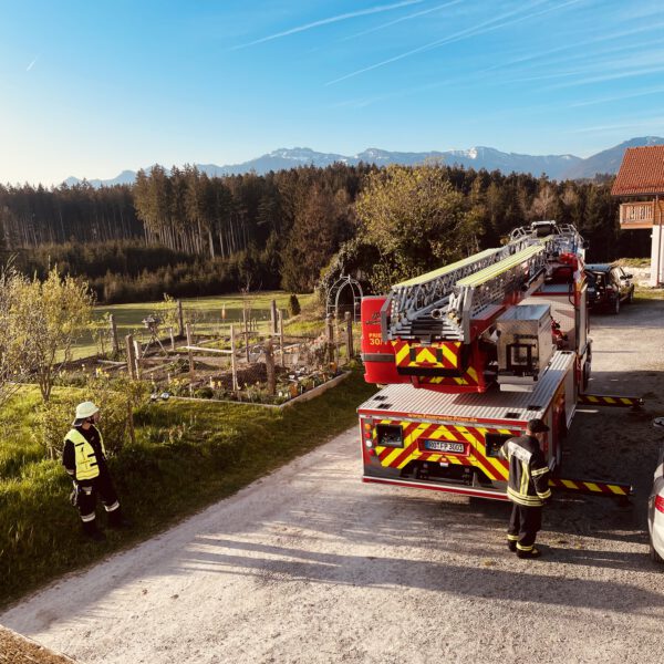 THL Rettungskorb: Unterstützung RD mit Drehleiter